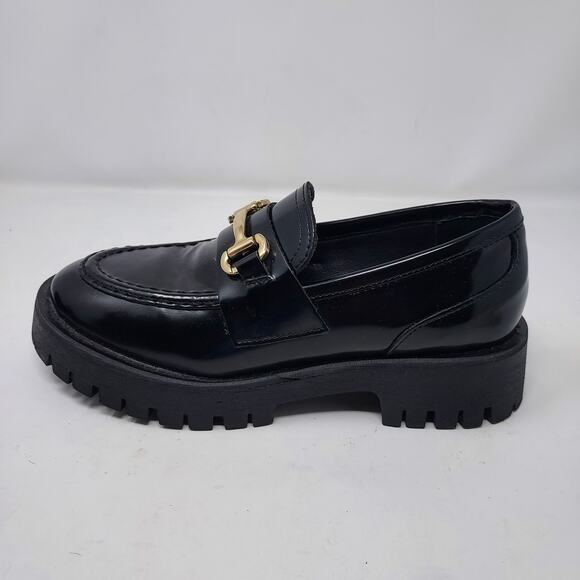 Steve Madden Black Loafer Platform Chunky Sole Size 6.5 - Picture 4 of 8